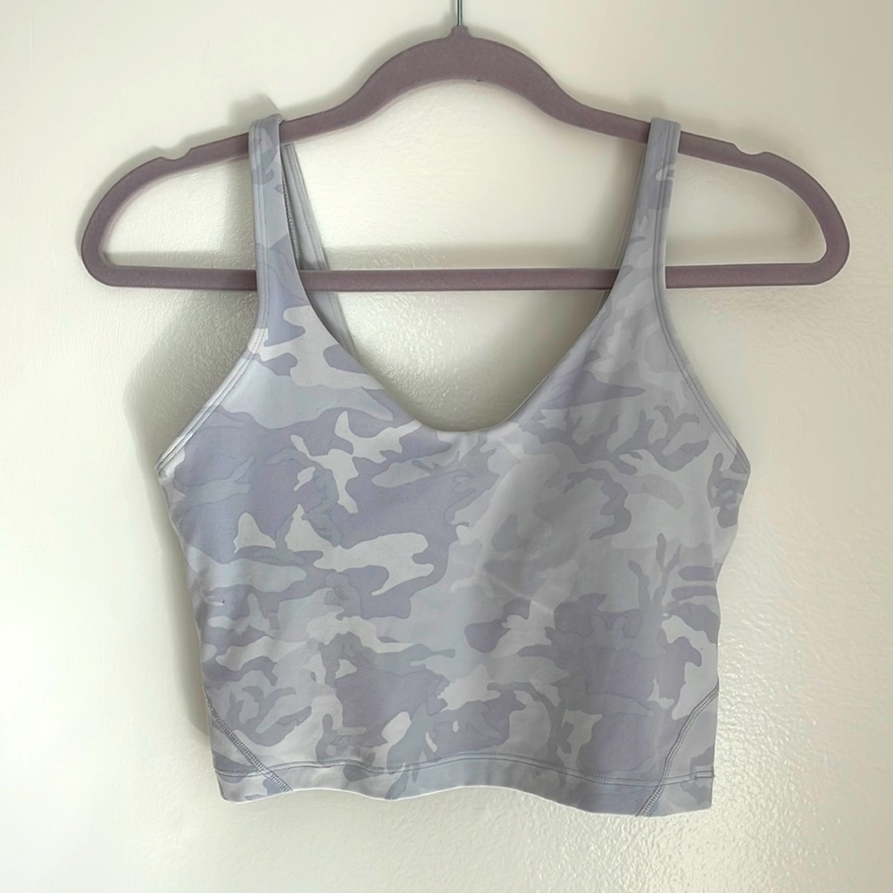 Lululemon Gray Camo sports bra/crop top - Size 6
